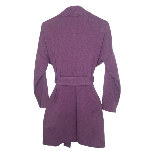 Ugg Womens Purple Fleece Open Front Cardigan With Pockets Size S Cotton Blend - Picture 3 of 12